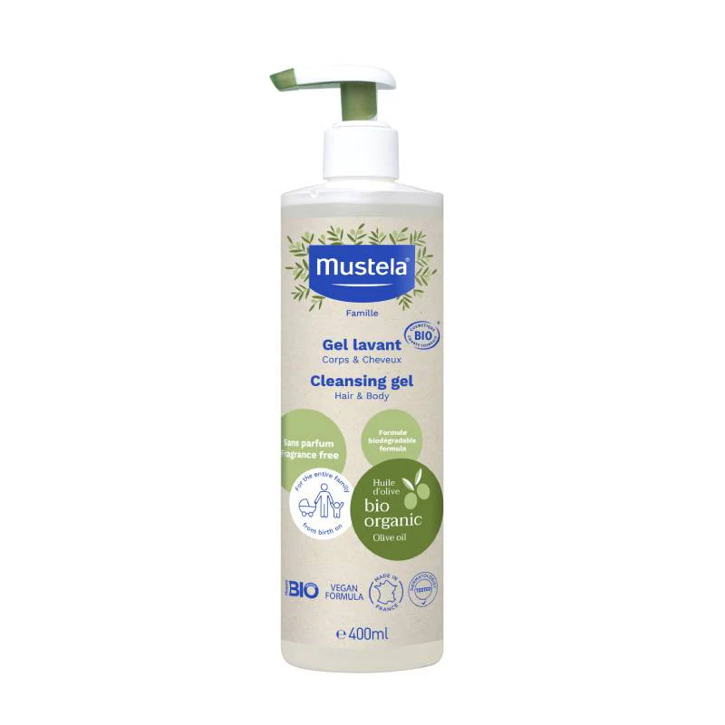 Mustela ORGANIC CLEANSING GEL BODY HAIR 400