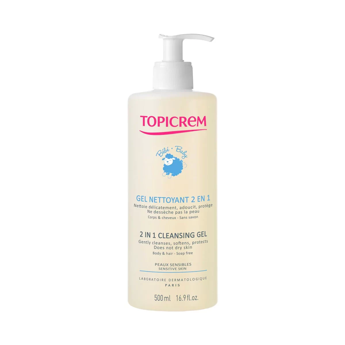TOPICREM CHL- BABY GEL NETTOYANT 2 IN 1 BIO 500ML