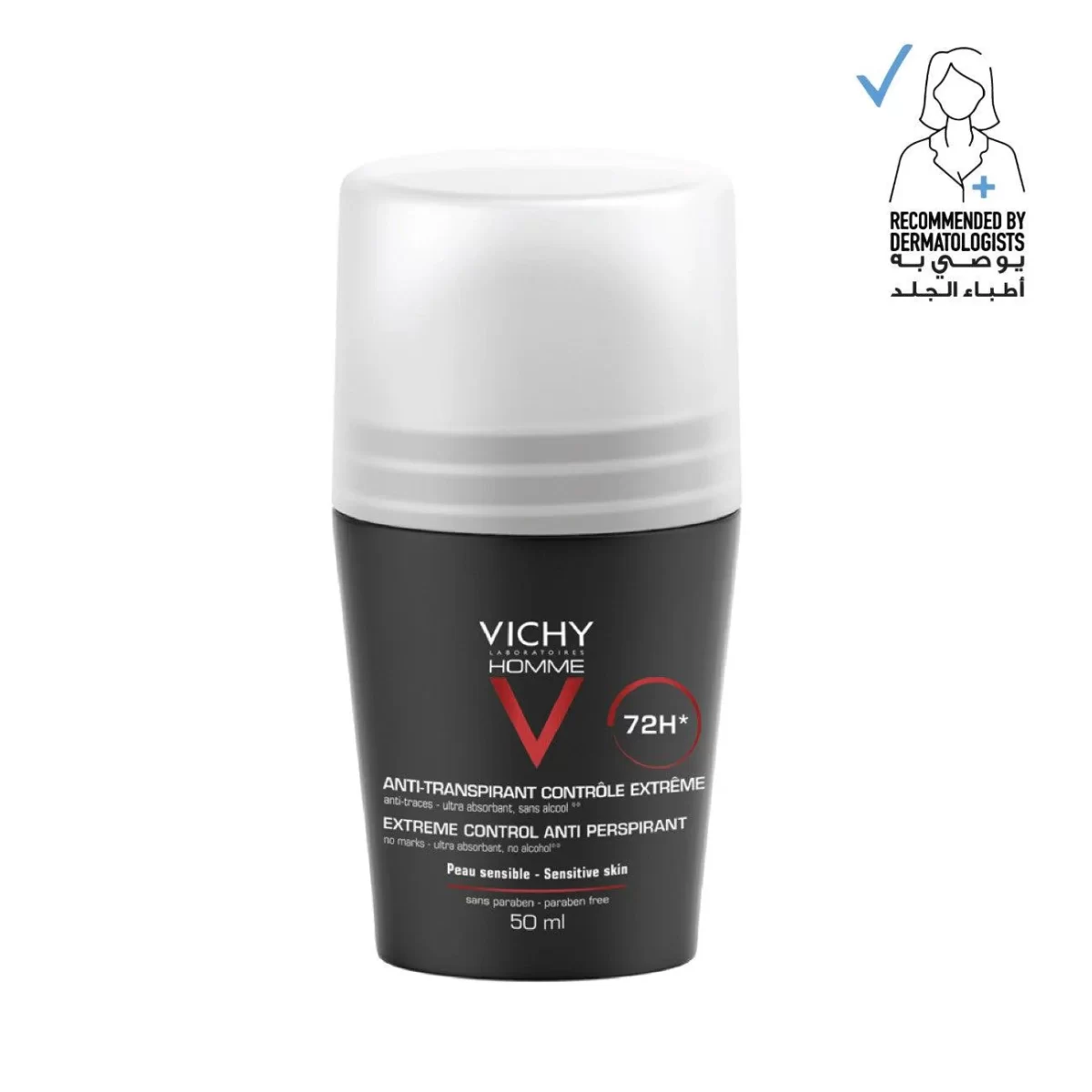 VICHY ANTI-TRANSPIRANT CONTROL EXTREME 72H 50ML BOUCHON BLANC