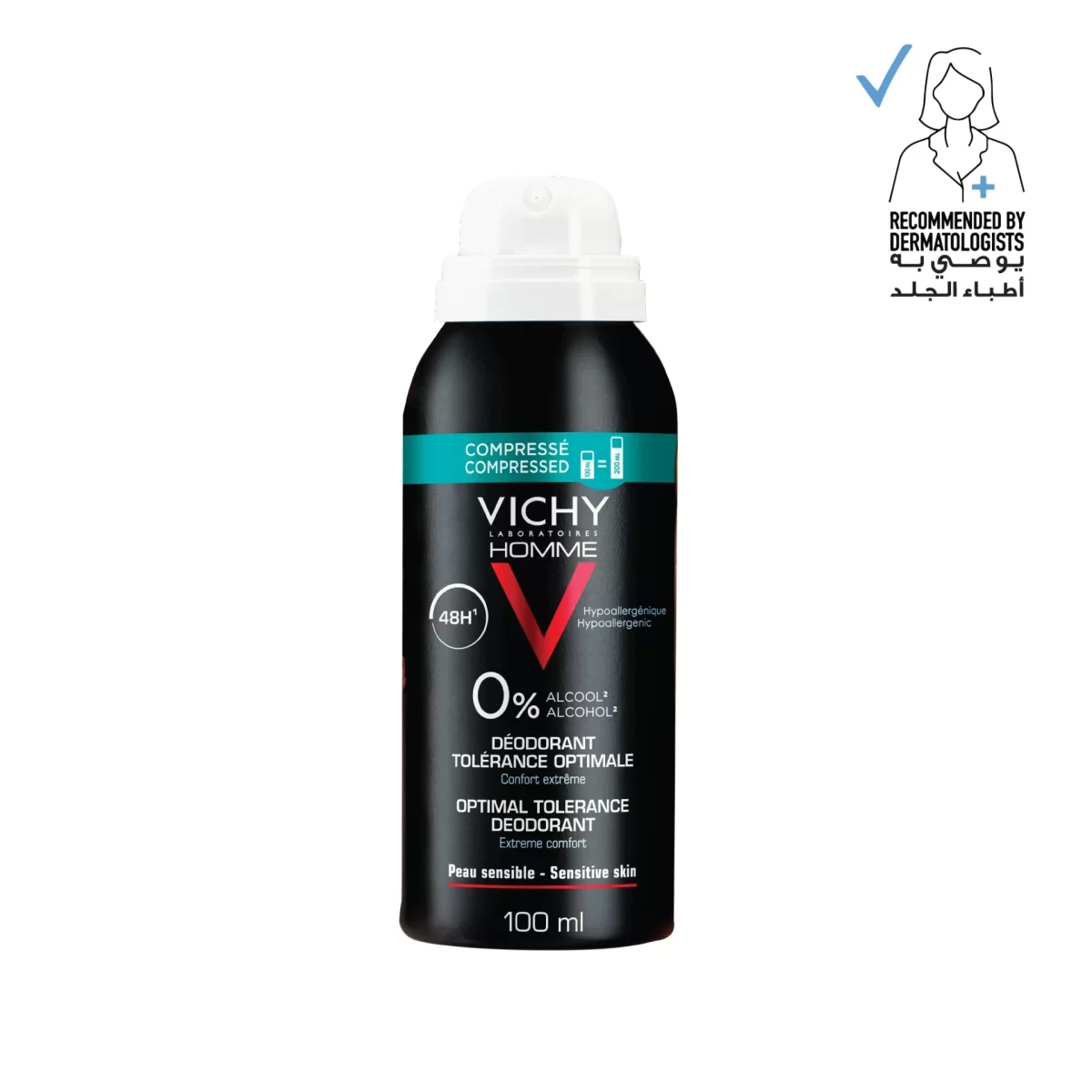 VICHY SPRAY DEO TOLERANCE OPTIMAL HOMME 100 ML PEAU SENSIBLE