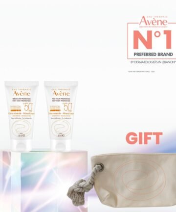 Avene Very High Sun Protection - Mineral Cream SPF 50+ 50MLx2  FREE pouch