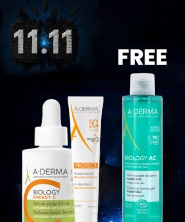 BUY A-derma Biology Energy C Stabilized Vitamin C Serum & A-derma Protect invisible fluid Spf 50+GET A-derma Biology AC Purifying Foaming Gel FOR FREE