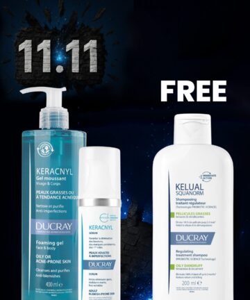BUY Ducray Keracnyl Foaming Gel & Ducray Keracnyl SerumGET Ducray Squanorm Anti-Dandruff Treatment Shampoo - Oily Dandruff FOR FREE
