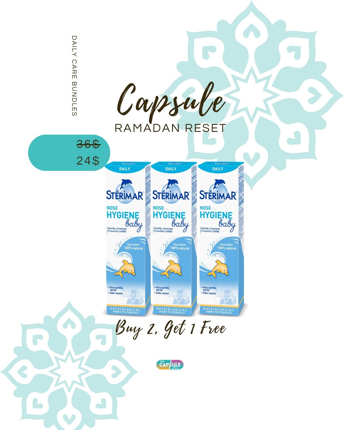 Sterimar Hygiene Baby – Buy 2 Get 1 Free | Gentle 100% Natural Seawater Nasal Spray for Babies