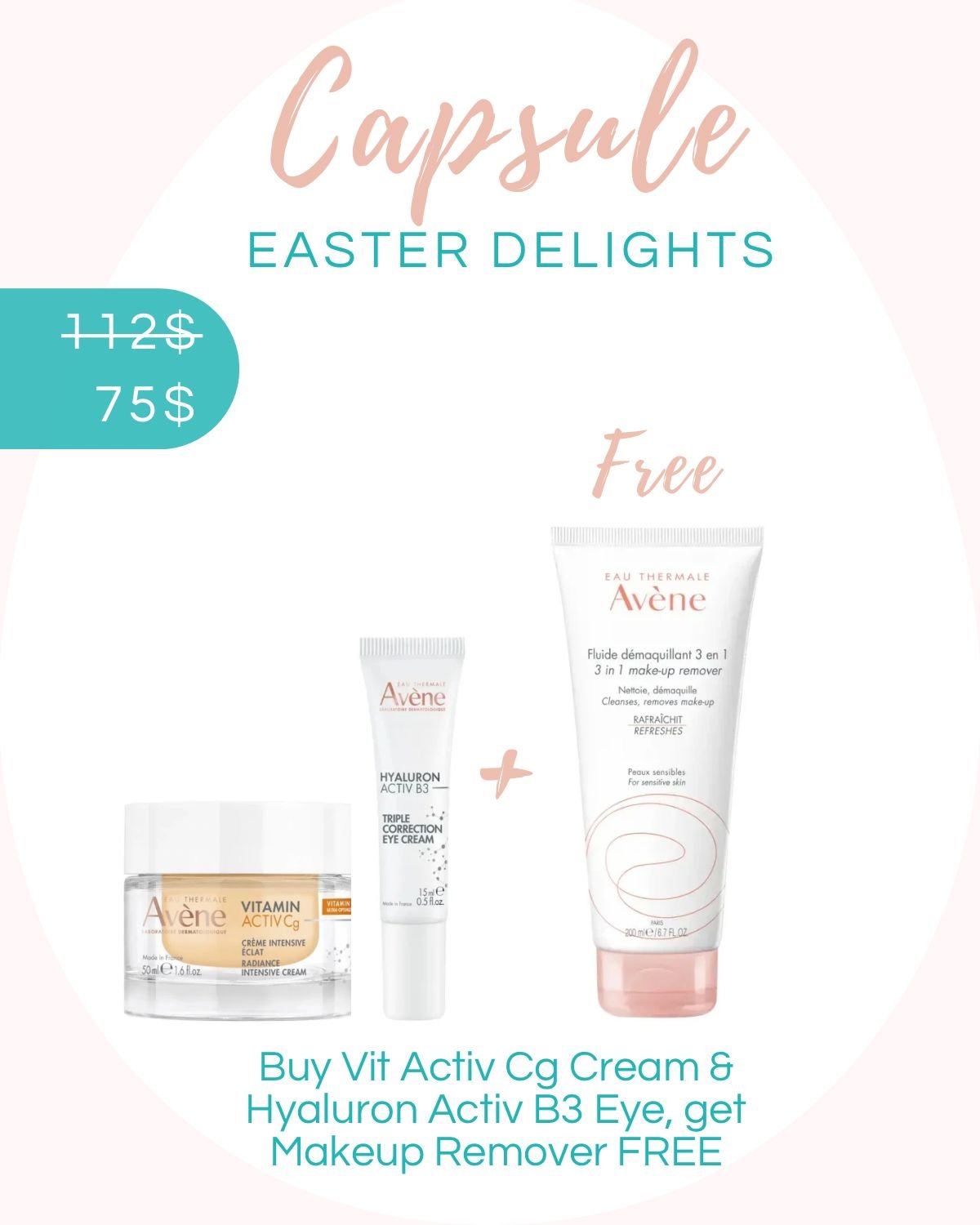 Buy Avène Activ CG Cream & Hyaluron Active B3 Eye & Get Makeup Remover FREE