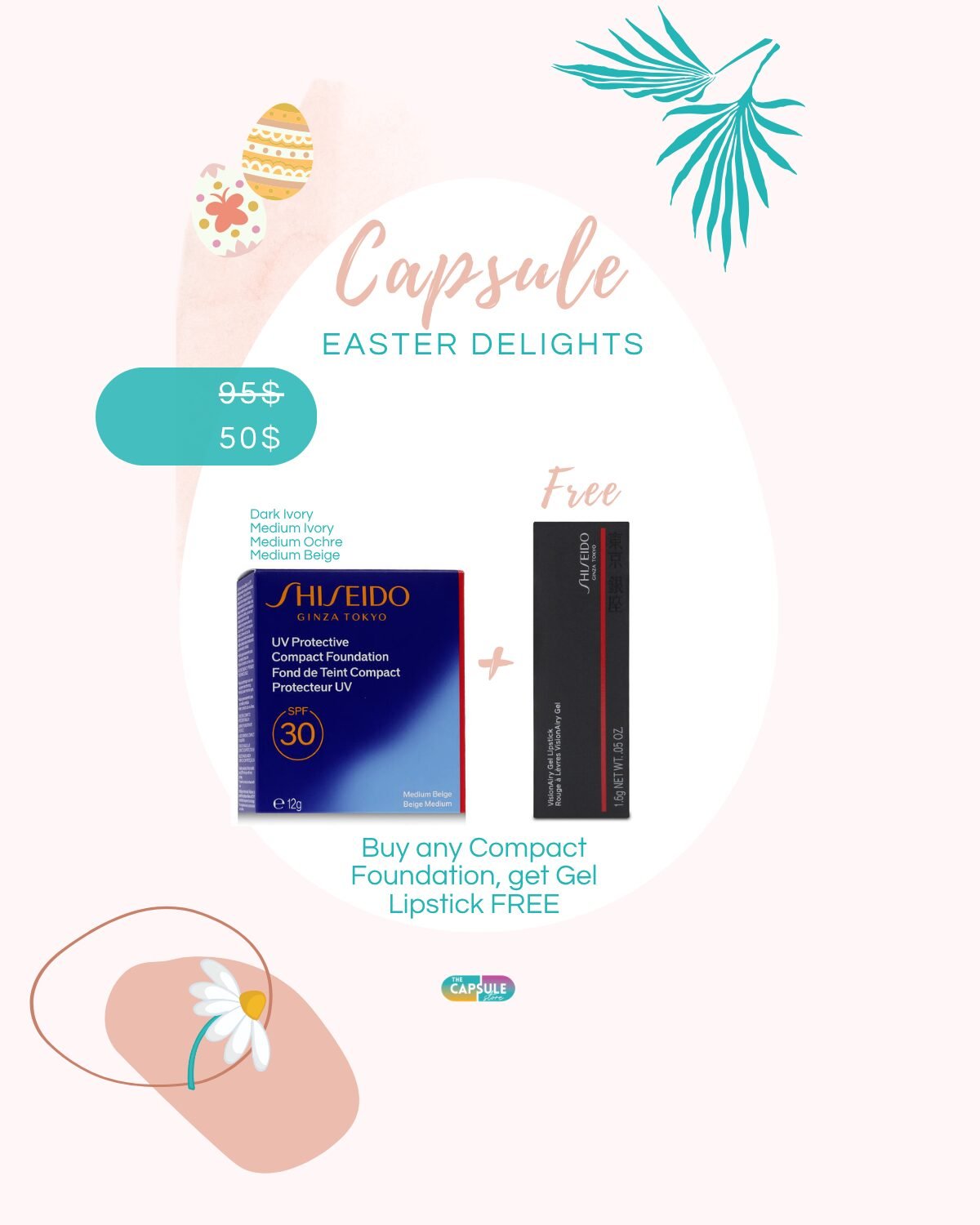 shiseido compact found + lipstick gel