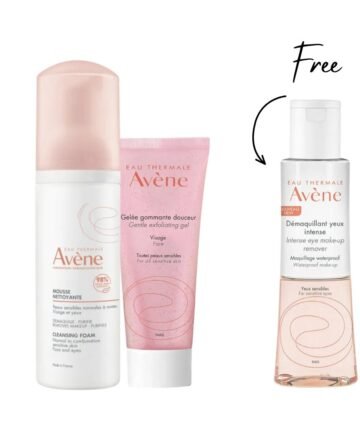 Avene Mousse Nettoyante + Gommante Douceur + Free Demaquillant