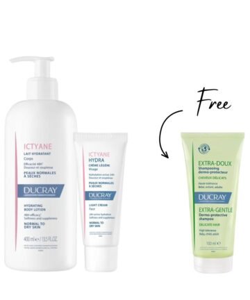 Ducray Ictyane Hydrating Lotion + Light Cream + Free Shampoo