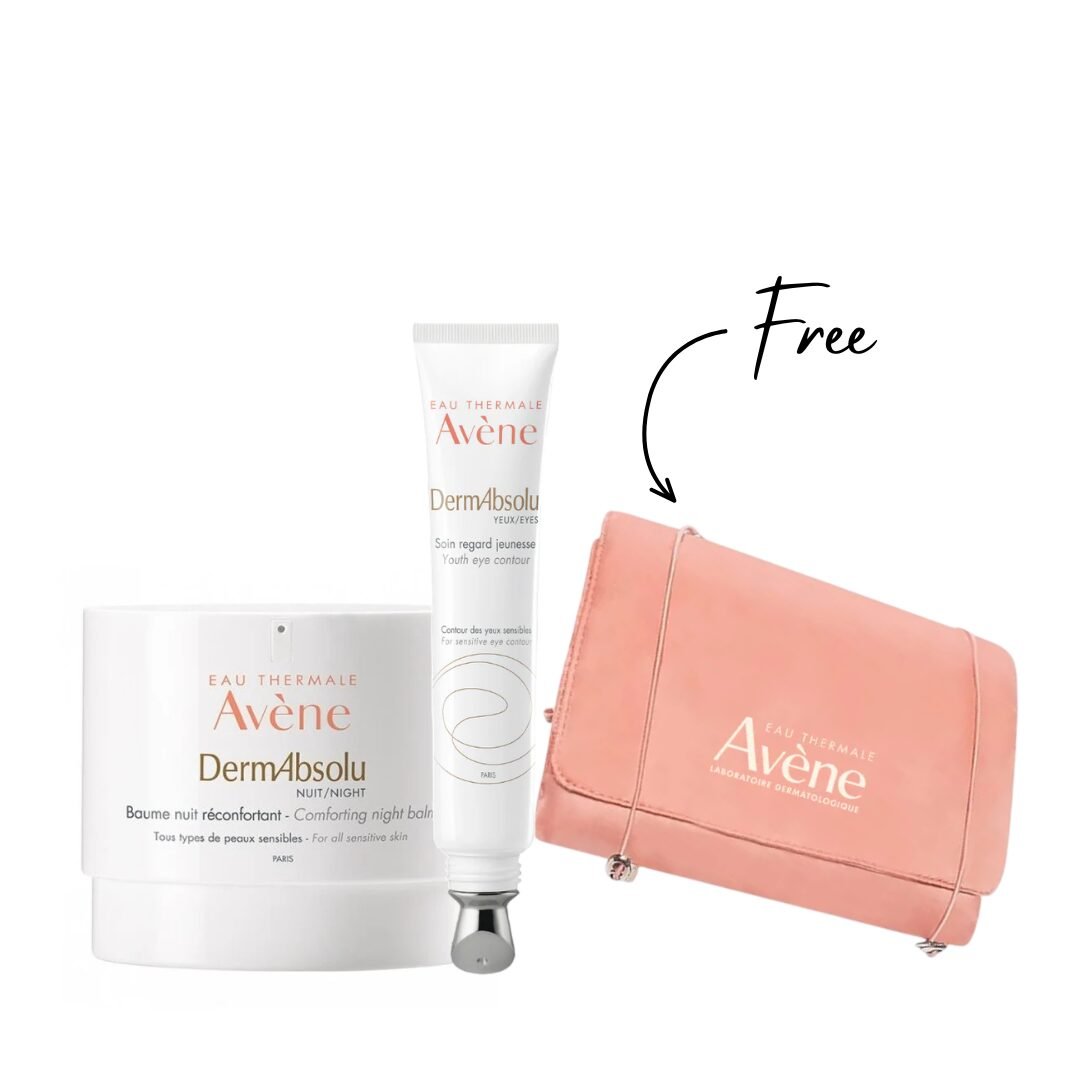 Avene DermAbsolu Night Balm + Eye Contour + Free Bag
